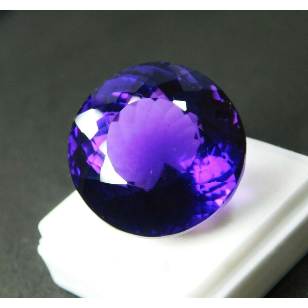 Natural Purple Amethyst 52 Carat Loose Gemstone   Huge Round Cut Size