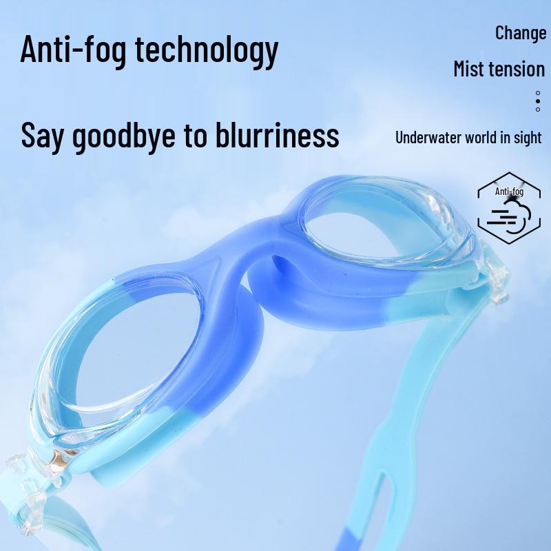 Kids' Anti-Fog High-Definition Swim Goggles with Flat Lens - Boys & Girls Diving Goggles