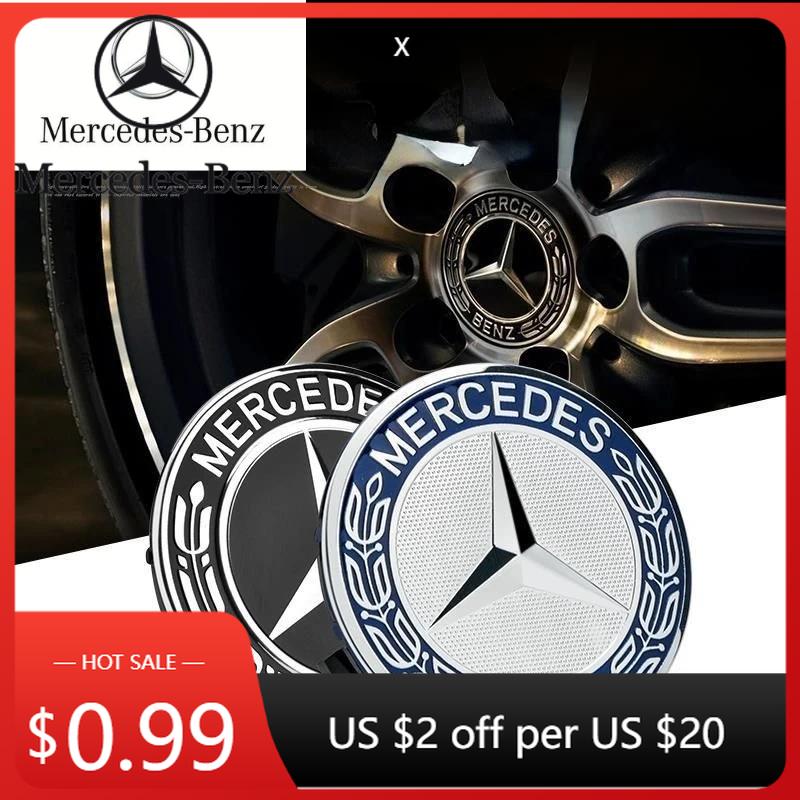 Car Sticker 4Pcs 75mm Car Wheel Center Logo Hub Cap For Mercedes Benz W204 C218 A207 C117 CLA CLS E Class W212 S212 X166 W176 W2