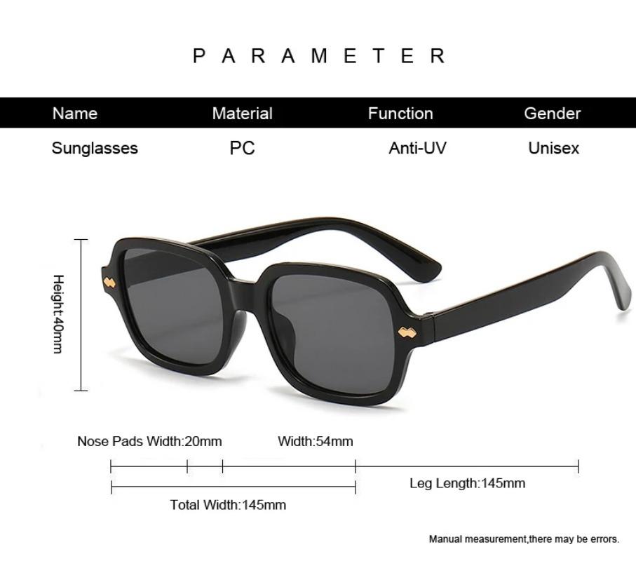 Trend Square Sunglasses Women Fashion Small Frame Luxury Driving  Sun Glasses Male Female Retro Rivet Uv400 Eyeglasses