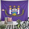 Purple Crest with Gold Laurels Pattern Wall Hanging Tapestry Decorative Tapestry Home Decor for Bedroom and Living Room
