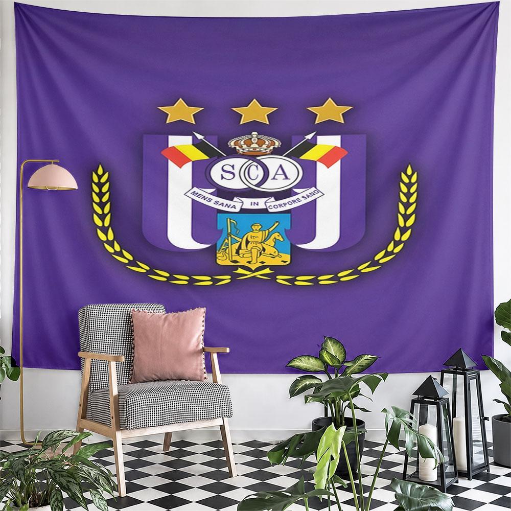 Purple Crest with Gold Laurels Pattern Wall Hanging Tapestry Decorative Tapestry Home Decor for Bedroom and Living Room