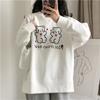 Fleece New Korean Version Ins Loose Super Fire Cute Bear Crew Neck Sweater Women's Coat