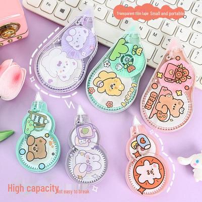 Cute Macaroon Colored Cartoon Correction Tape - Large Capacity Student Stationery with Stickers