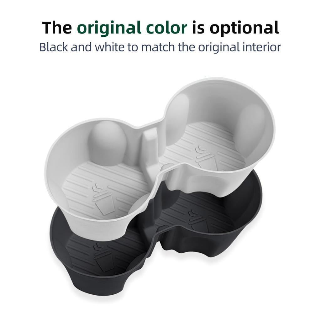 FDAIUN Car Cup Holder Coaster Mat Silicone Pad Fits Tesla Model Y Juniper Tesla Model 3 2025 Rubber Mat Vibration Reduction Silica Gel Custom Interior
