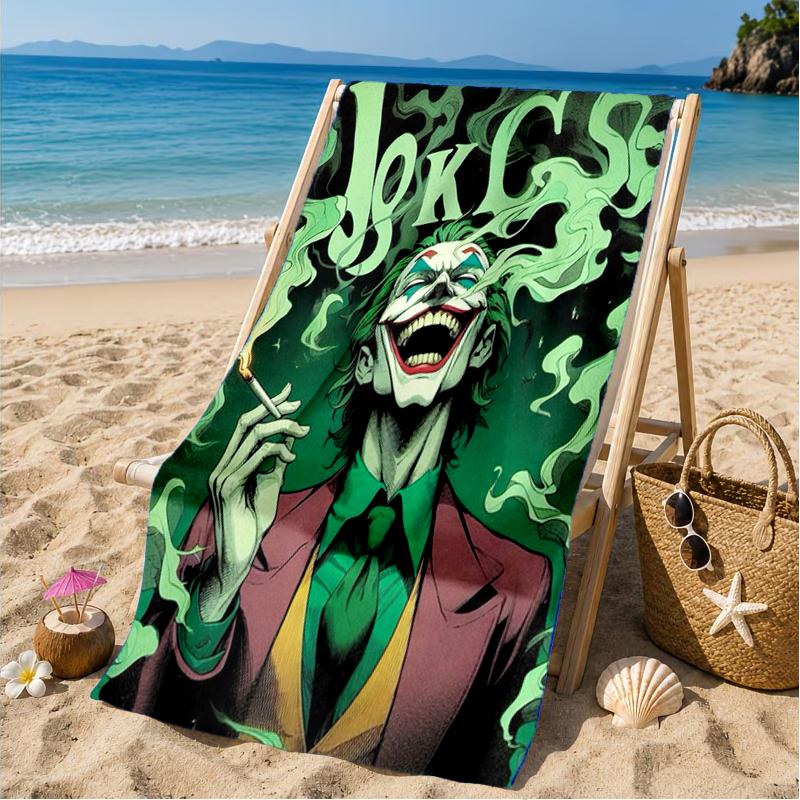 Cool Clown Pattern Beach Towel, Microfiber Beach Towel, Perfect For Pool, Beach, Travel, Home Decor Beach Party Fan Gifts