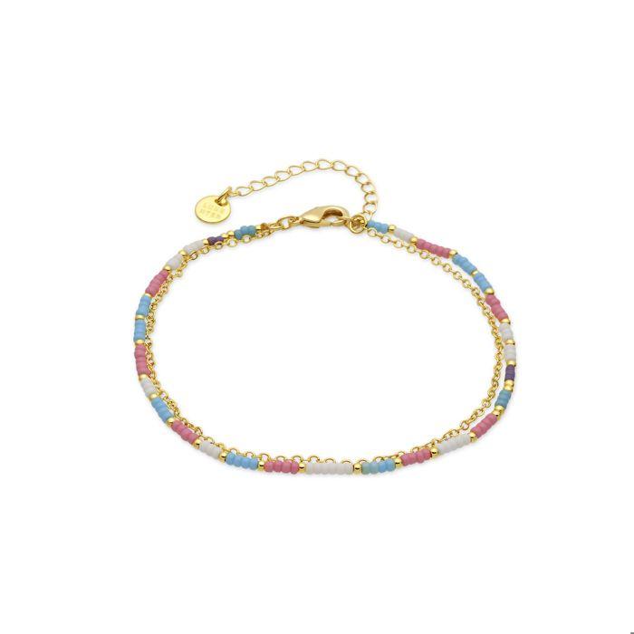 Bracelet - LUXENTER - Zasau - Alliage métallique - Cristal rose - Finition or jaune 18 carats
