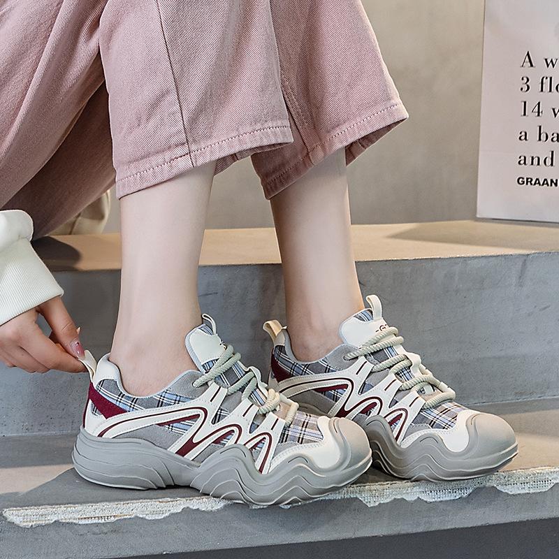 Fujin 4cm Cloth Breathable Summer Chunky Sneakers Platform Shoes Women Spring Fashion Sneakers Wedge 2024 Women Casual Vulcanize