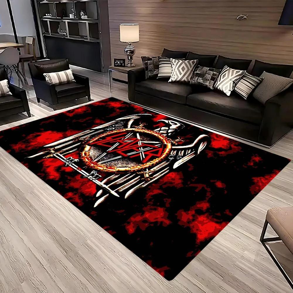 S-Slayer Heavy Metal Band Hallway Carpet Non-Slip Laundry Room Mat Laundry Decor Balcony Child Living Room Bedside Area Rugs