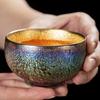 Cha Xun Colorful Peacock Glaze Master Teacup