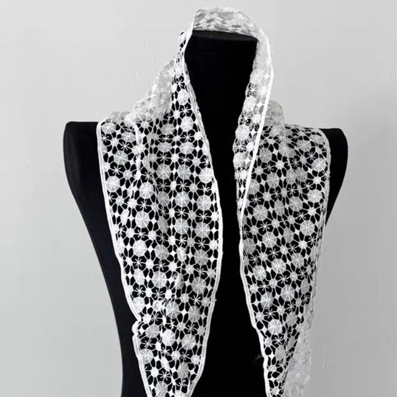 Ästhetischer Lochmuster-Schal Böhmischer Schal Kopfbedeckung Taillenschal Taschenband für Frauen Verschiedene Anlässe Beliebte Foto-Requisiten