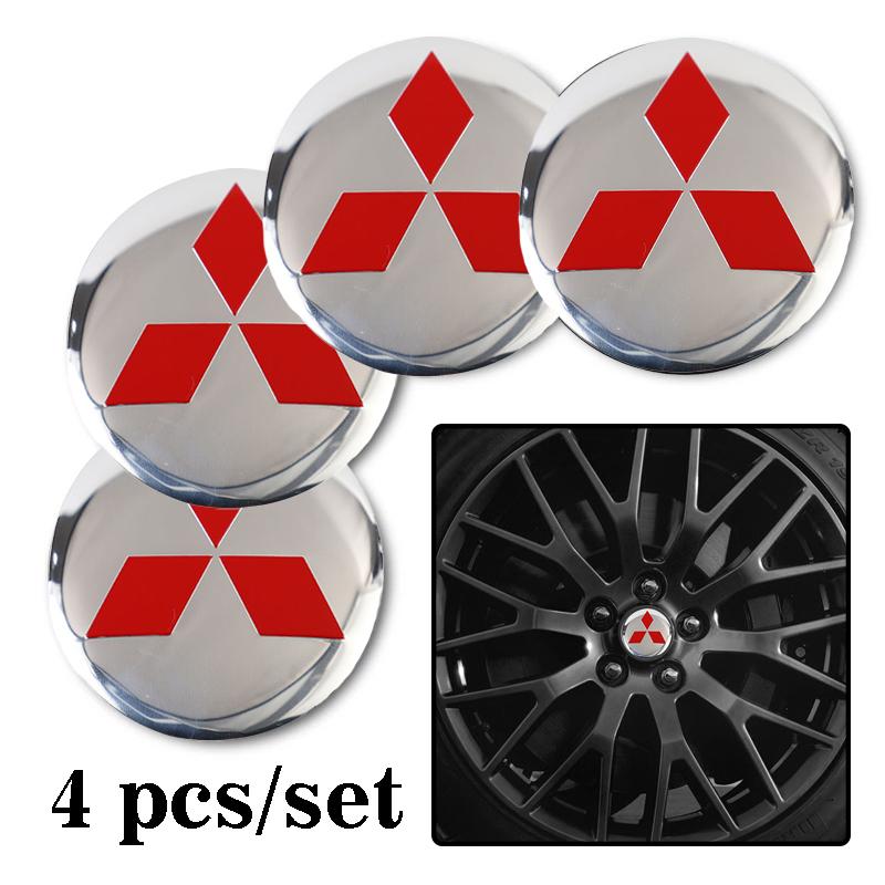 

4Pcs Car Emblem Wheel Hub Center Cap Sticker Rim Badge Cover For Mitsubishi Eclipse Lancer Outlander Pajero ASX Colt I200 Delica