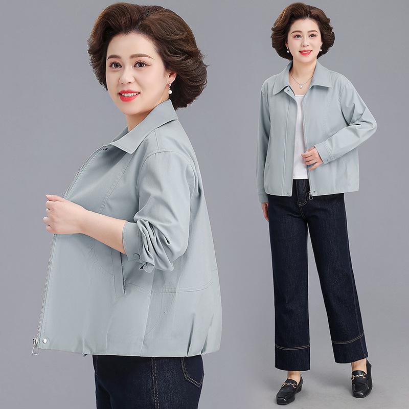 

Spring & Autumn 2026 Casual Jacket for Middle-aged & Elderly Women - Stylish, Age-reducing Loose Fit, Perfect for Mother s Day. L (Below 110 lbs) синій
