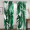 Custom European Elegant Green Leaves Curtains Luxury Curtains Tropical Leaves Pattern Window Curtains for Bedroom Living Room