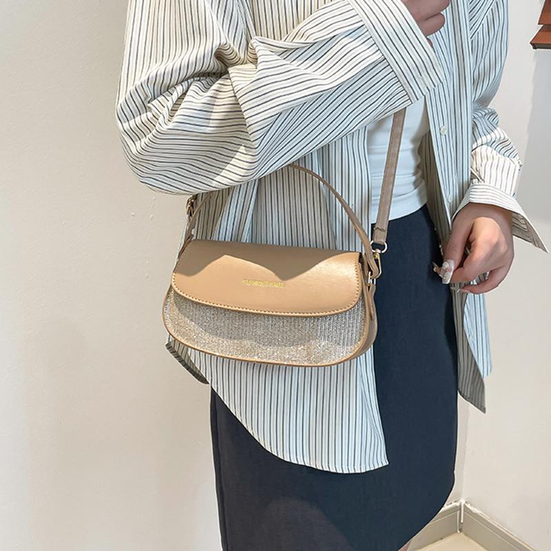 Women's Faux Leather Handbag Versatile Fashion Shoulder Casual Commuting Bags Girl Brand Designer Saddle Handbag KTB