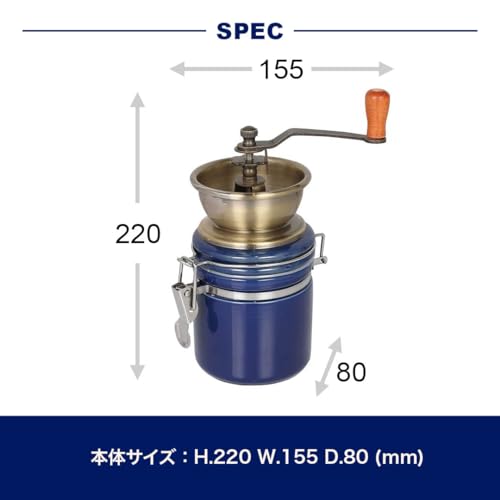 Dulton mlýnek na kávu "Terra" Lesní zelená Železný mlýnek na zrna, Ruční mletí zrn, Kapacita 100 g, Výška 220 mm, Šířka 155 mm, Hloubka 80 mm, A715-888FGN