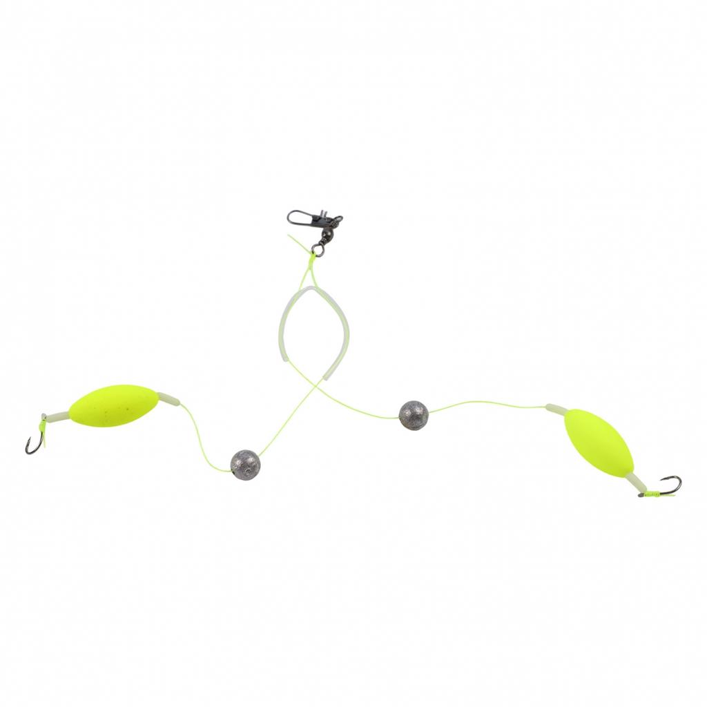 Attractive Silver Finish Double-Hook Rig Fishing Hooks Metal Fishing Hooks