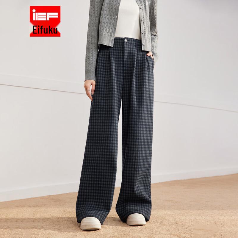 

IEF Women s Plaid Fleece-Lined Wide-Leg Trousers S