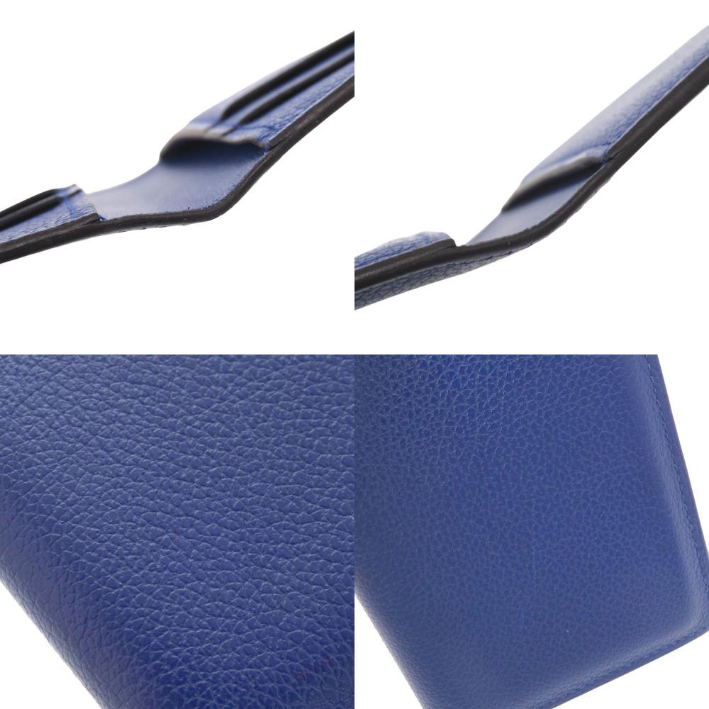 Used AUTHENTIC HERMES MC2 Euclid Card Case Blue Royal Evercolor