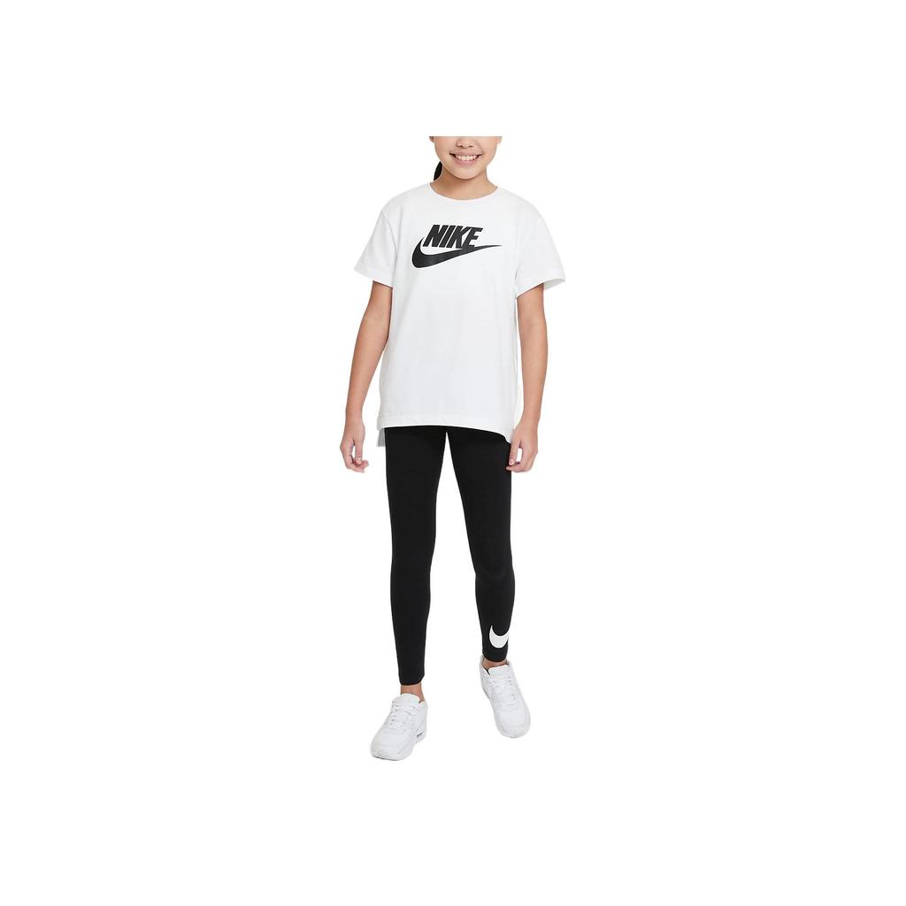 Nike Kids Round Neck Logo Print Short Sleeve T-Shirt Kids Tops White AR5088-112