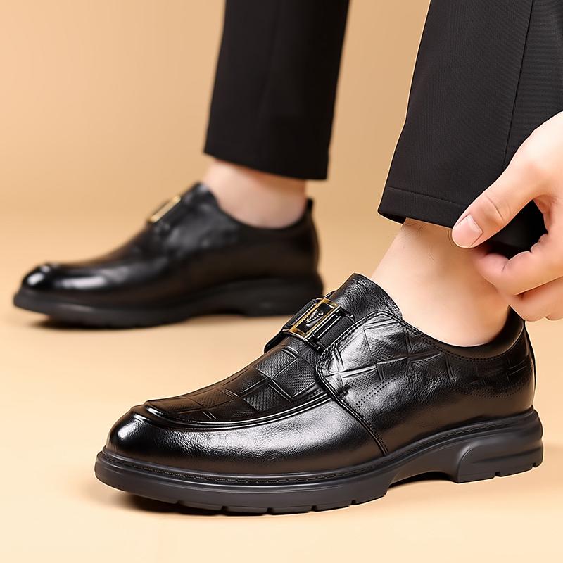 Fashion New Men's Business Casual Shoes Classic Male Slip On Flats Handmade Casual Leather Oxford Shoes Breathable Male Dress Footwear