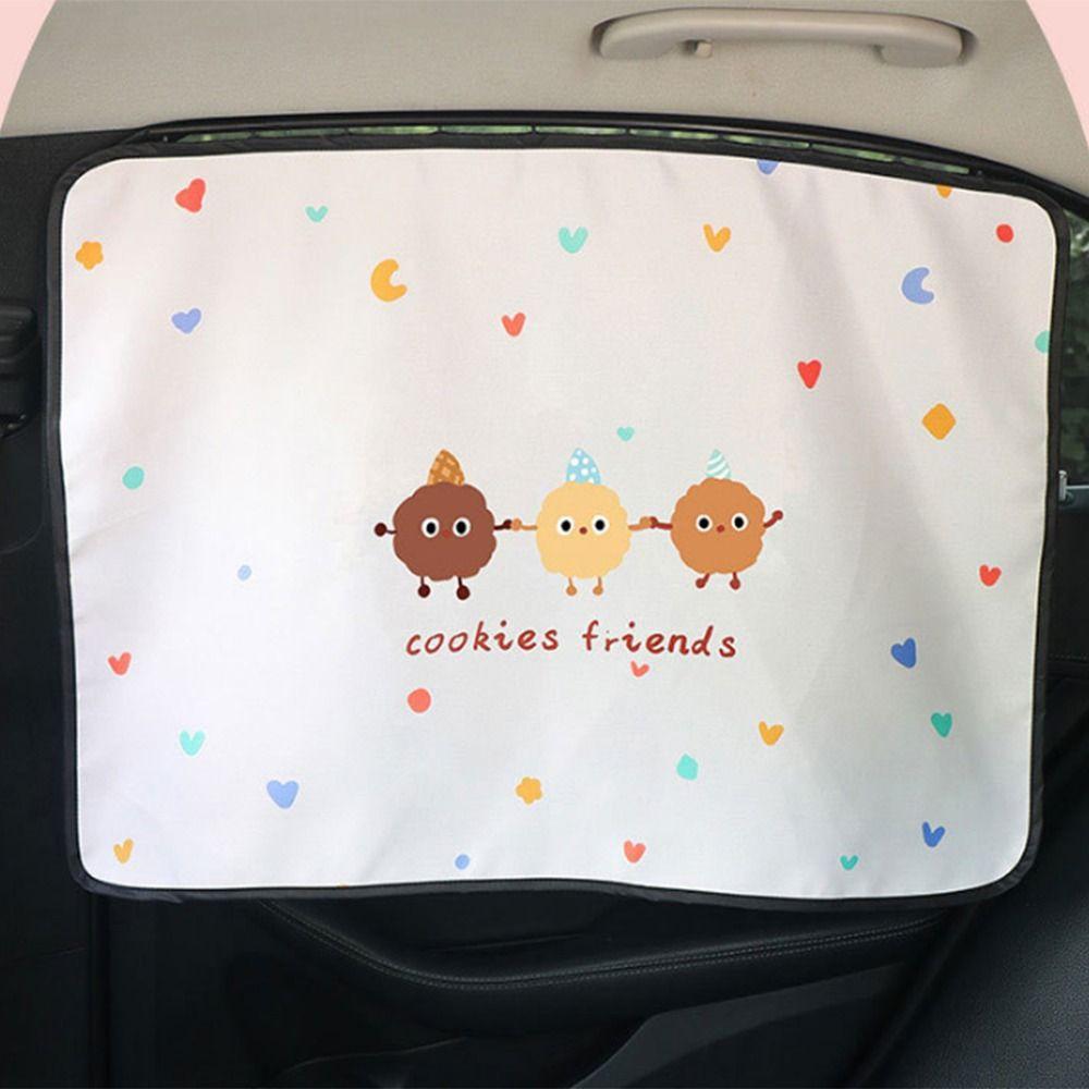 UV Protection Cartoon Car Curtain Embedded Rail Vehicle Privacy Shades  Car Interior Accessories