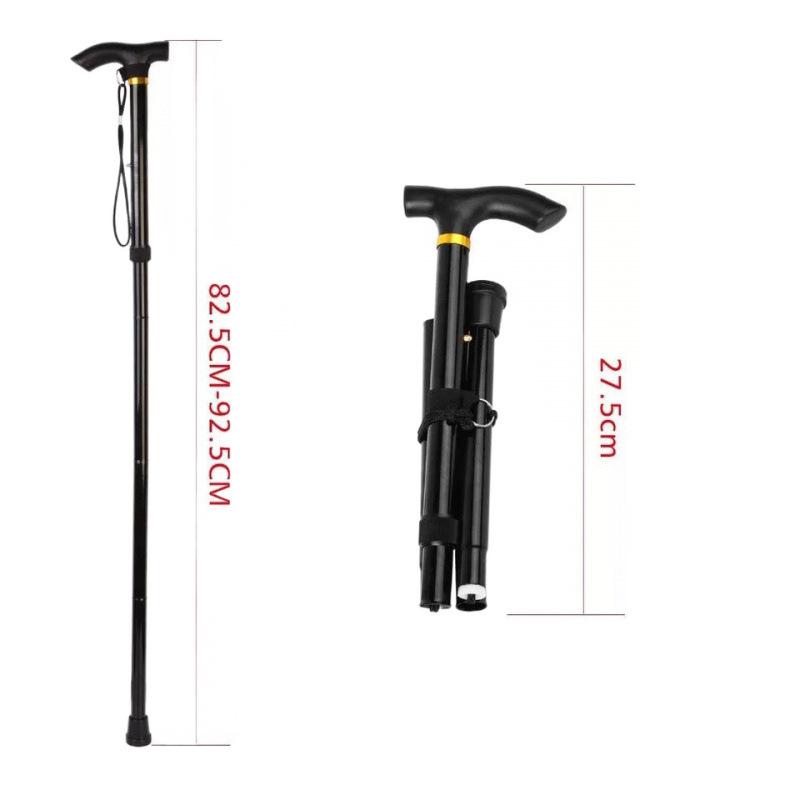 1PC Aluminum Alloy Telescopic Walking Stick Folding Trekking Pole Hiking Cane Crutch for Elderly People Outdoor Walking