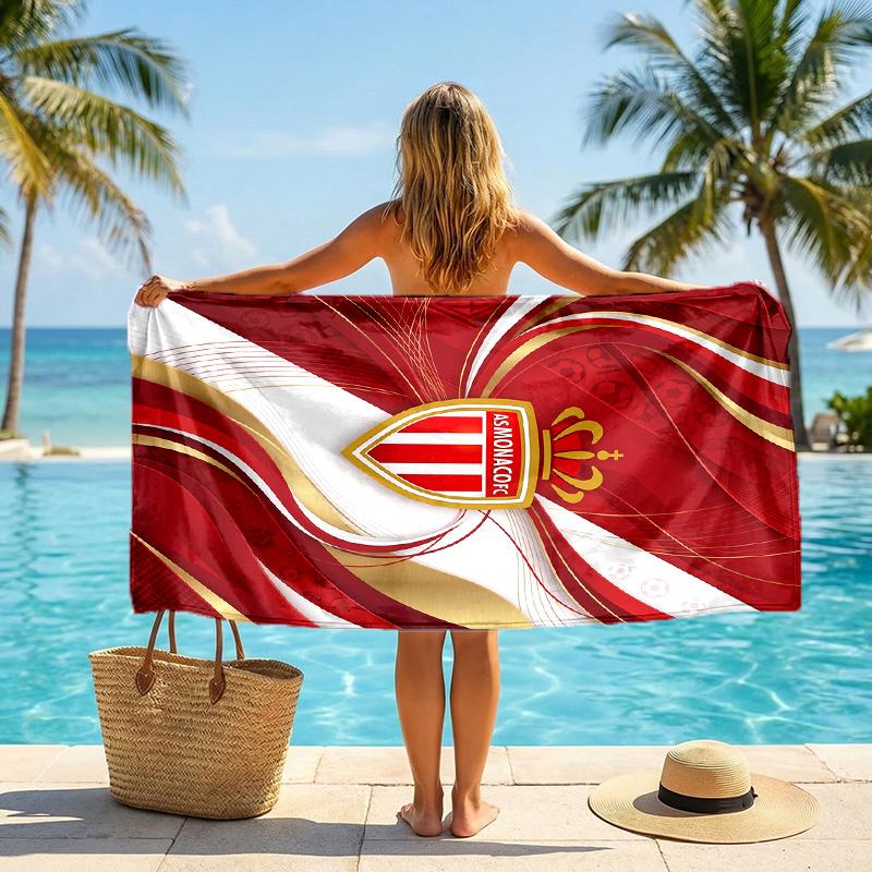 Asciugamano da Spiaggia Monaco FC Stampa Asciugatura Rapida Microfibra Assorbente Portatile da Viaggio Asciugamano da Nuoto
