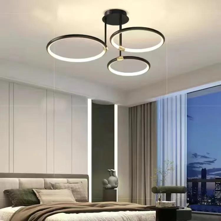 Modern minimalist led chandelier light luxury art gold circle livingroom restaurant bedroom kitchen home decor hanging Lights