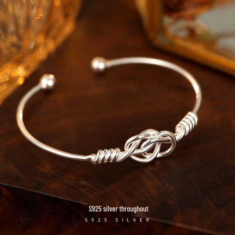 Βραχιόλι Γεωμετρικός Κόμπος Banyan Tree Ασήμι S925 Γυναικείο Ρετρό Ανοιχτού Στυλ Δώρο