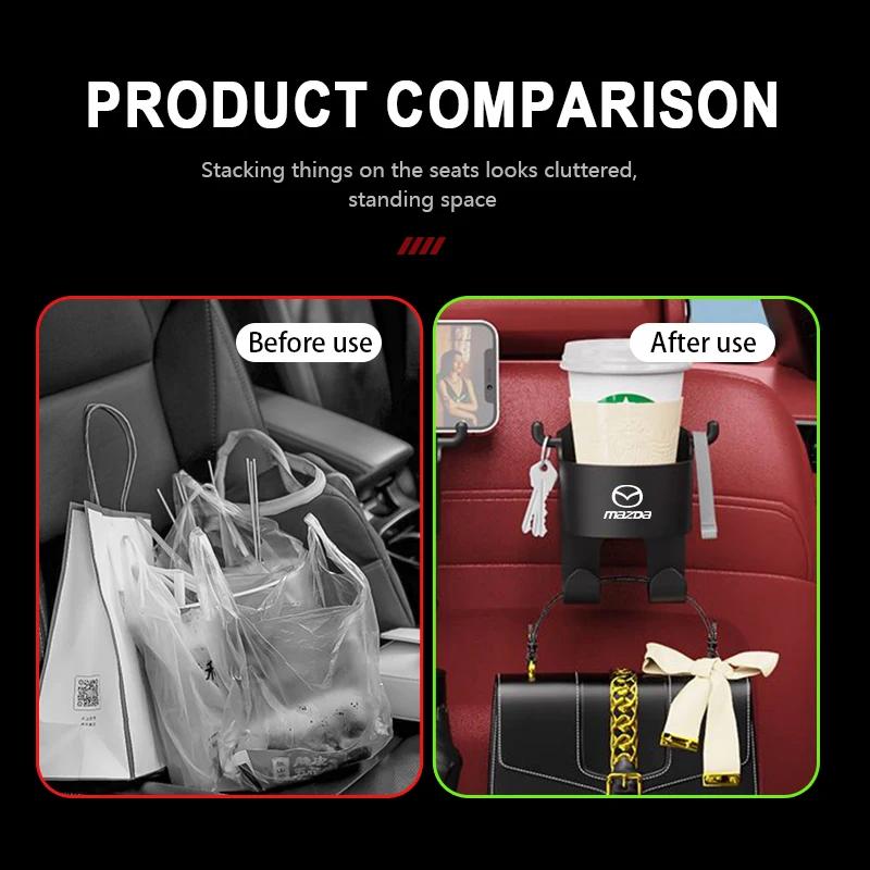 2025 Hot Car Rear Seat Drink Holder Mobile Phone Stand Water Cup Hook For Mazda Axela Atenza CX9 MX3 MX5 RX8 RX7 MX30 CX30