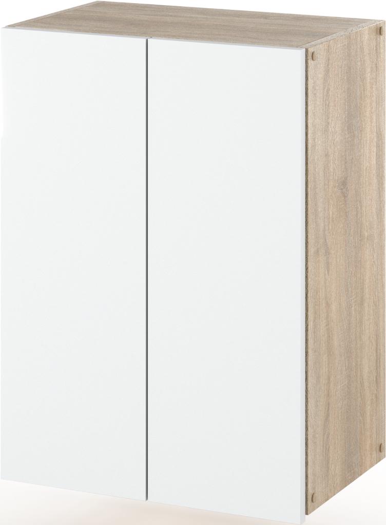 Sonoma Oak White Wall-Hung Bathroom Cabinet