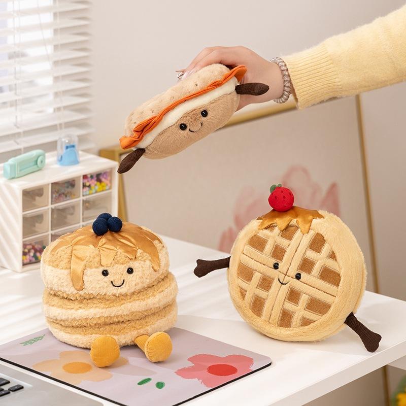 Fun Muffins Waffles Dolls Plush Toys Simulation Gourmet Bagels Dolls Pastry Ornament Road