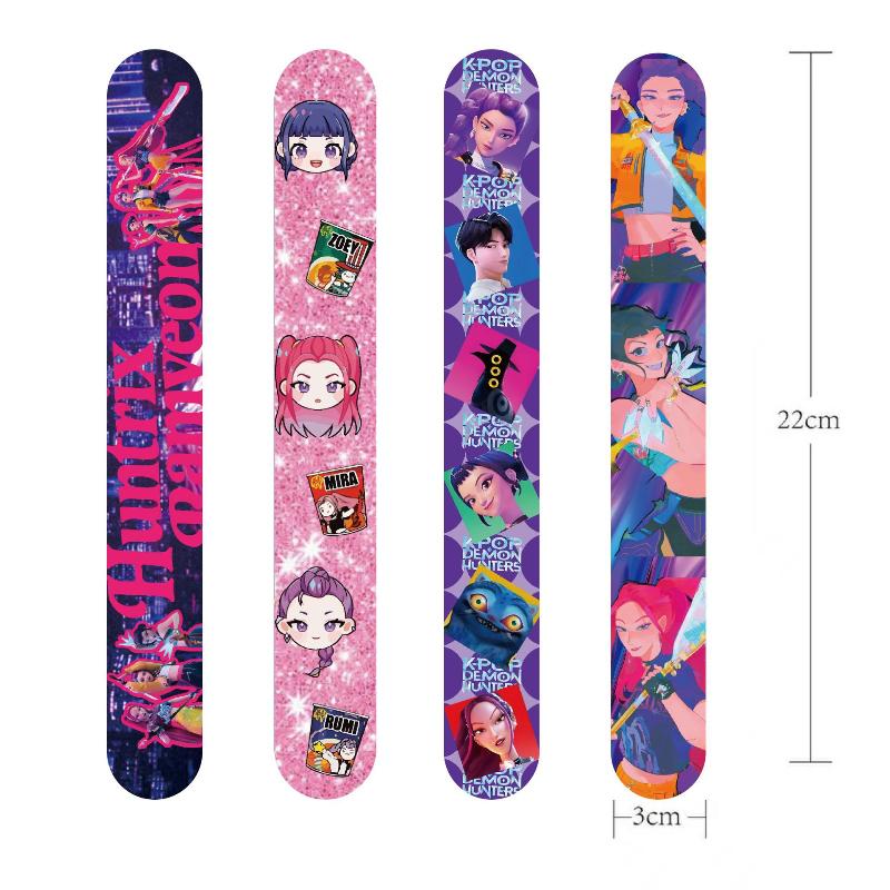 20Pcs Kpop Demon Hunters Slap Bracelets Party Favors Snap Bracelets Birthday Party Gifts Decoration Supply Christmas Gifts