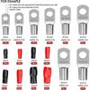 120 Pieces Crimp Lug Kit Car Electrical Terminals With Crimp Battery Terminals Sc Connector Mouth Preview And Insulation Boots Red Black/dd