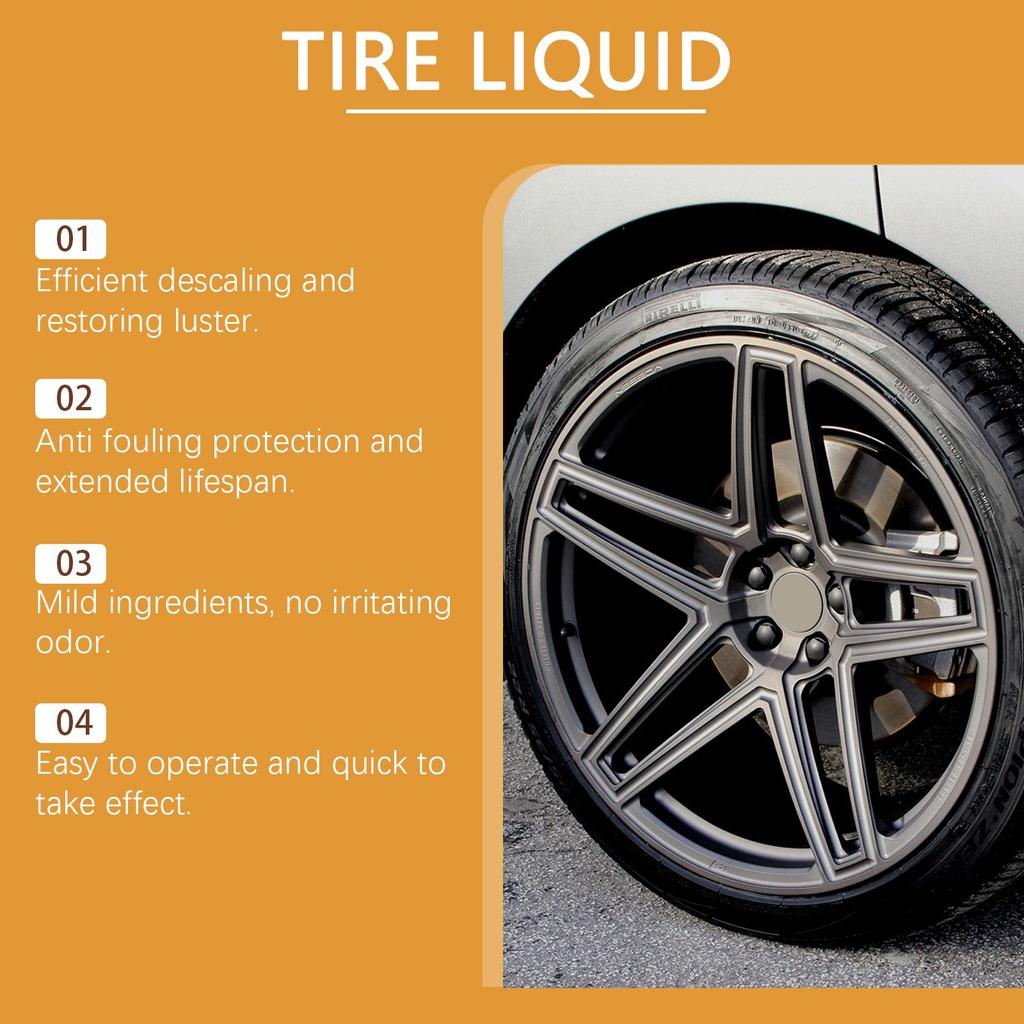 Car Tire Cleaner Car Tire Cleaning, Decontamination, Descaling Tire Cleaner 100ml