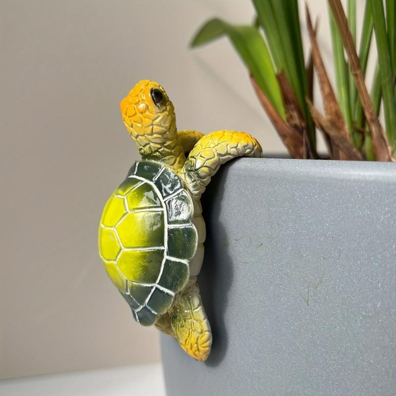 Whimsical Tortoises Figurine Planter, Resin Hanging Garden Outdoor Accent Ornaments for Pots and Home Decoration Garden