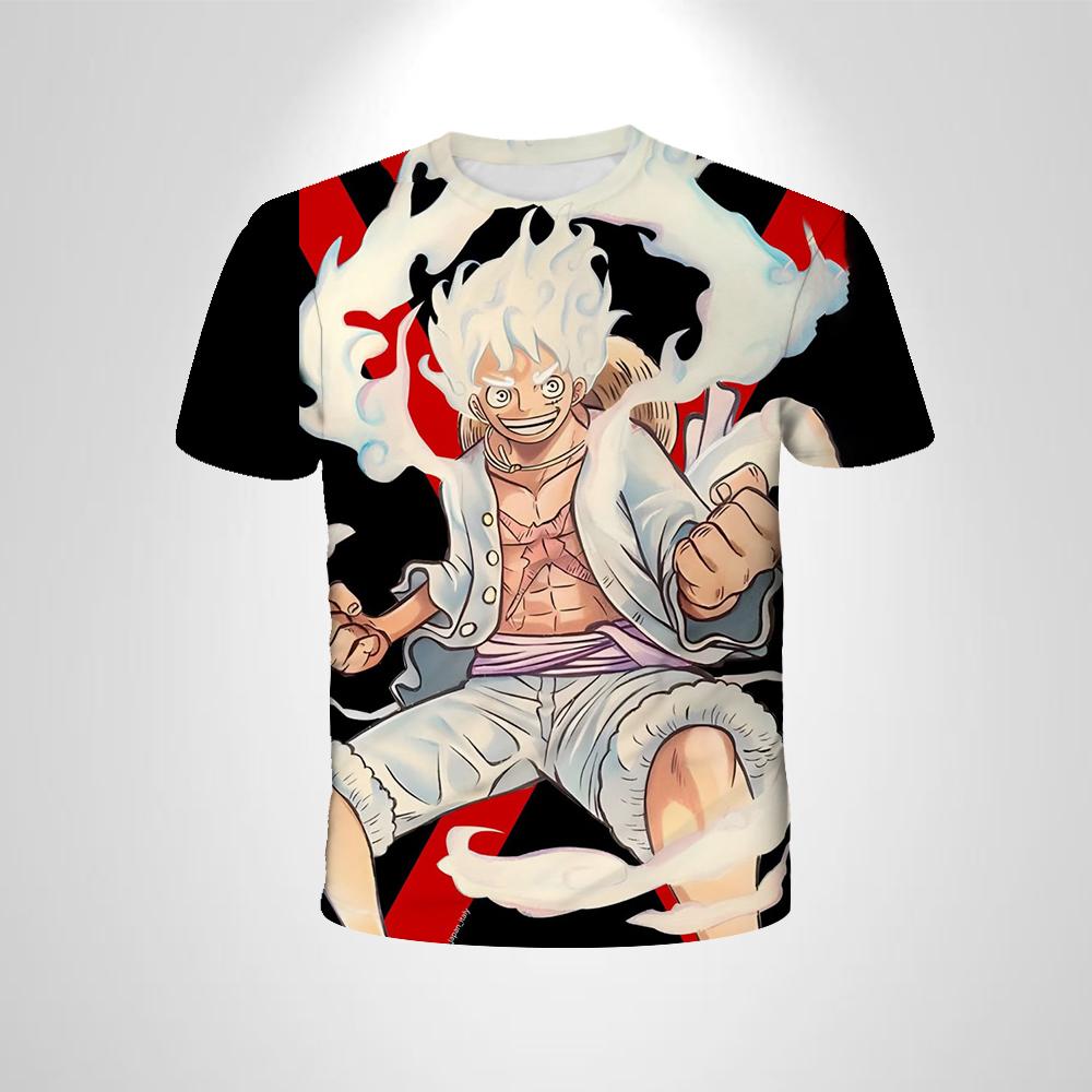 Anime One Piece Boy T-shirt Cosplay Luffy Cartoon Short-sleeved Men's Top Boy Loose Cool Gift Clothing Casual Adult T-shirt