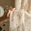 1pc Vintage Tulle Curtains Top  Loop Suspension Living Room Decoration Cartoon Embroidery Curtains Bedroom Balcony Sunscreen Curtains