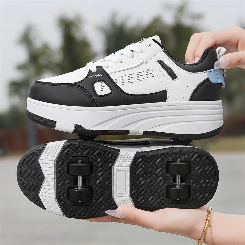 New Style Crazy 4-Wheel Roller Skates for Kids: Transformable Sneakers for Boys, Girls, and Teens