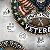 Metallblechschild US-Veteran Patriotischer Adler Wandkunst Gedenkdekoration