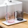 Transparent Plastic Toothbrush Cup for Bathroom Home Office Quick Drainage 350ml