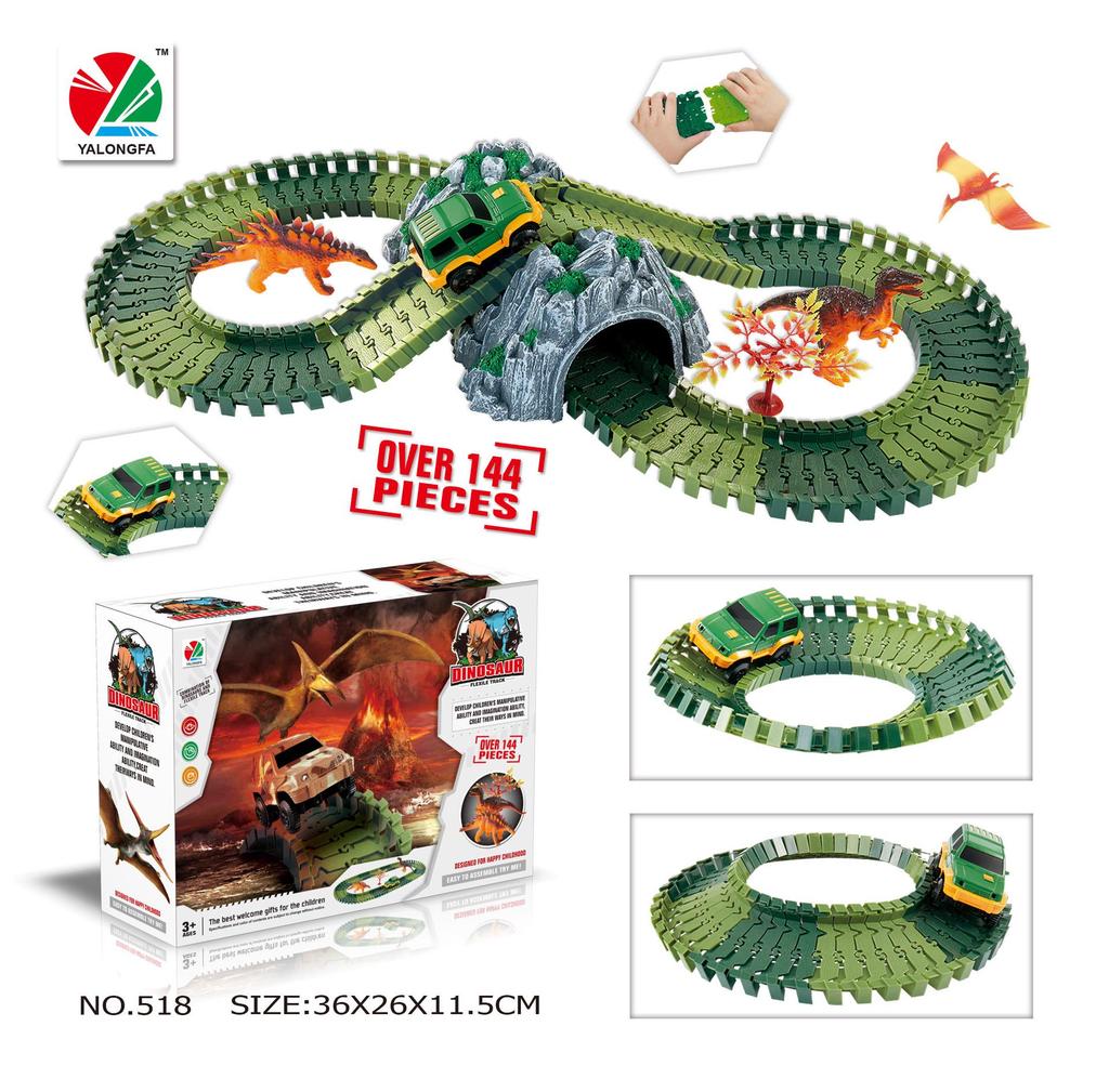 Children's DIY Electric Racing Car & LED Train Educational Toy Set