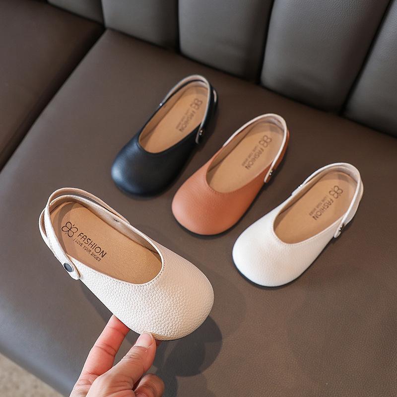 New Girl Shoe Spring Autumn Cute Square Head Princess Shoe Shallow Soft Sole Kids Shoe Anti Slip Leather Shoe Mary Jane Shoes