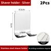 2Pcs Shower Hook Adhesive Razor Holder Wall Mounted Bathroom For Rack Shaver Shaving Holder Black Plastic Hook