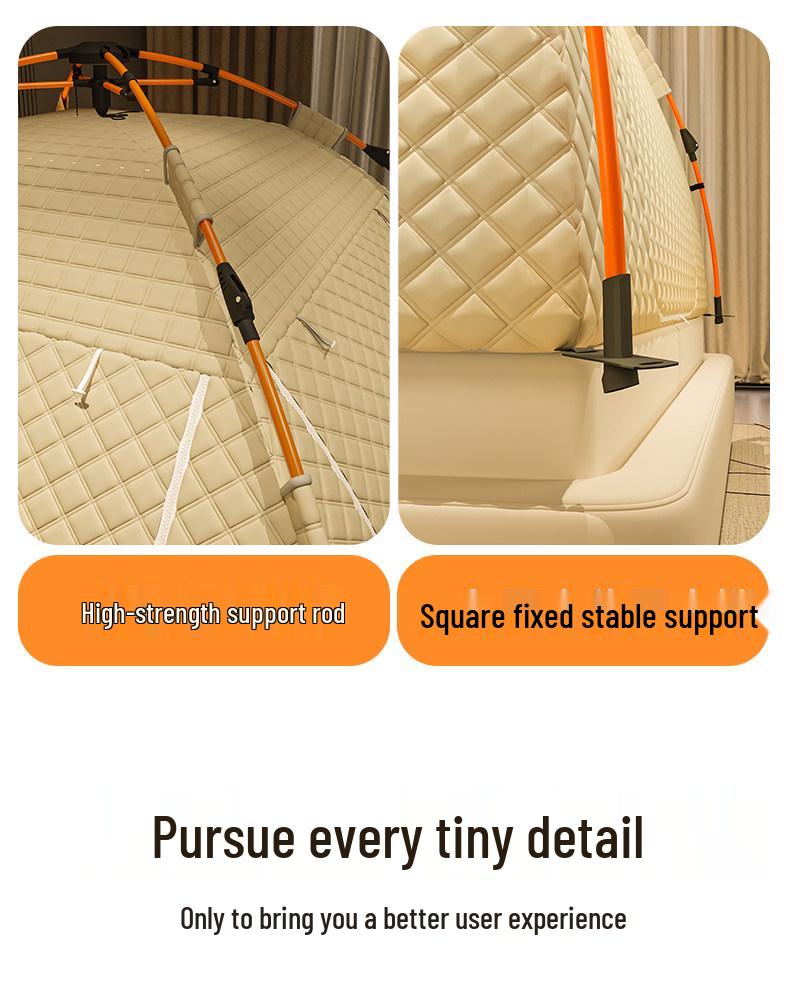 Thickened Winter Mosquito Net Tent: Light-Blocking, Drop-Proof, Full Coverage Yurt Canopy for Indoor Bed