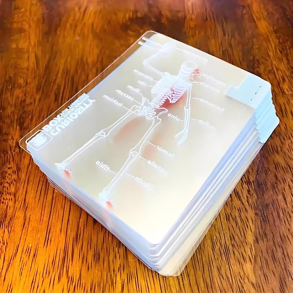 The Body Deck Cards Gjenbrukbare Kropp Gjennomsiktige Spillekort Flerbruks Menneskelig Anatomi Spillekort for Anatomi-entusiaster