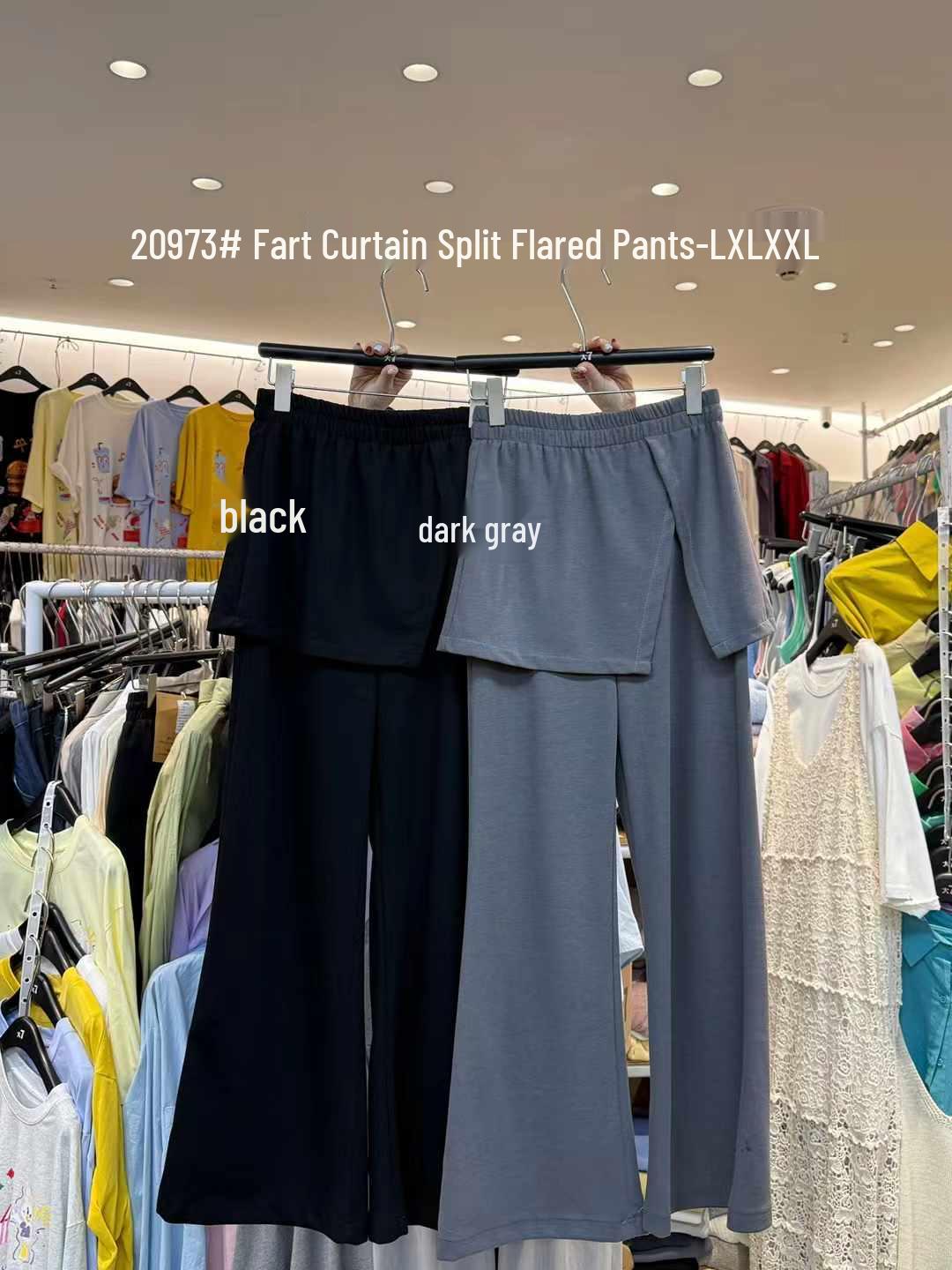 

Женские батальные кюлоты с завышенной талией в корейском стиле с баской и расклешенным низом - Весна/Лето 2XL