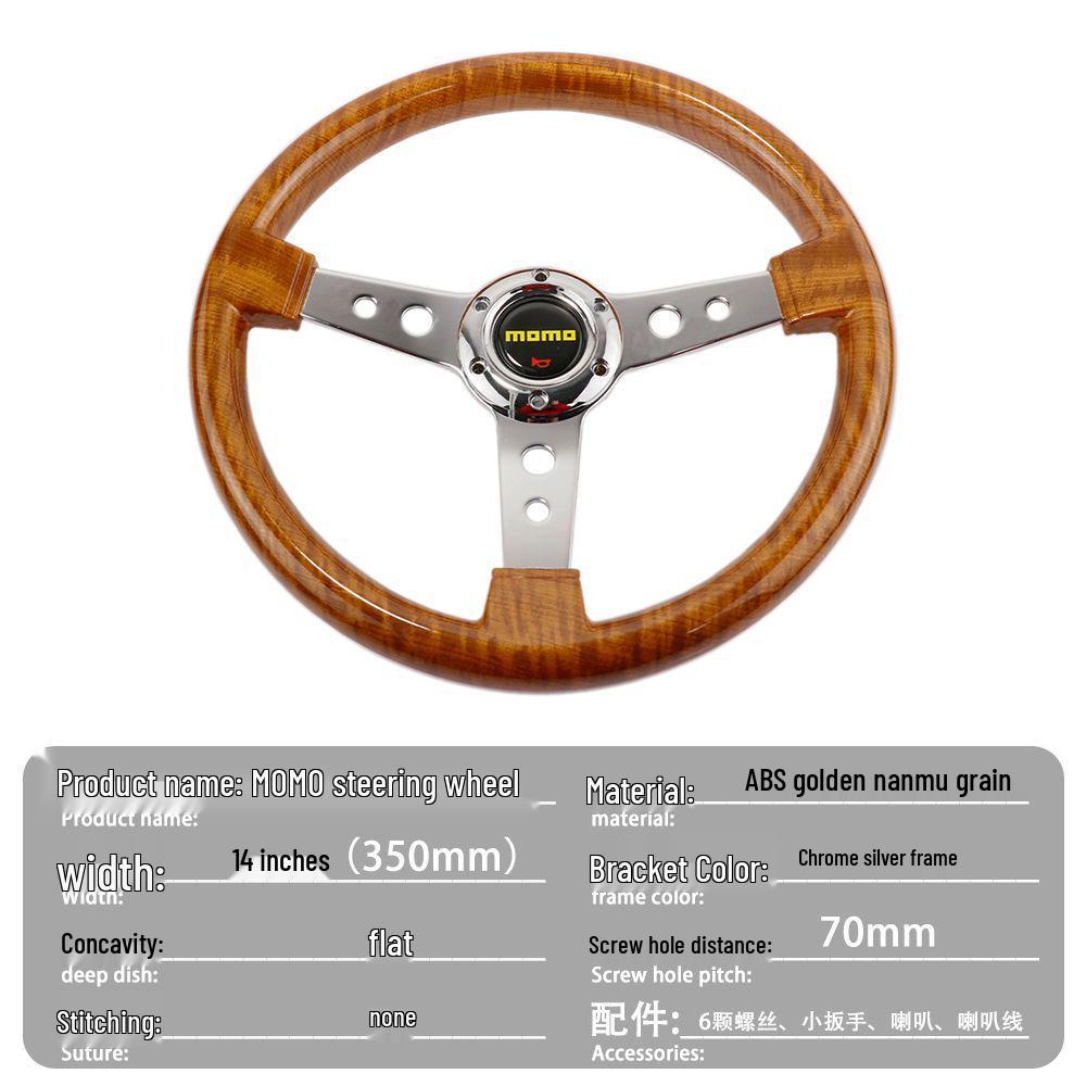 14" Retro Ferskentrefinish Ratt, Universell Passform for Beidouxing, Jetta & Yishen, Racing Titandesign