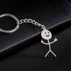 Interesting Stainless Steel Keychain With Funny Character In The Middle Finger